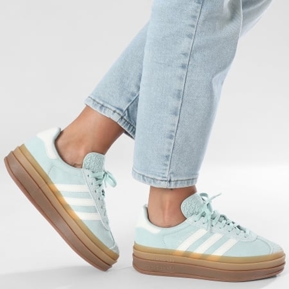 adidas Womens Gazelle Bold Shoes - Ash Green/Off White/Gum